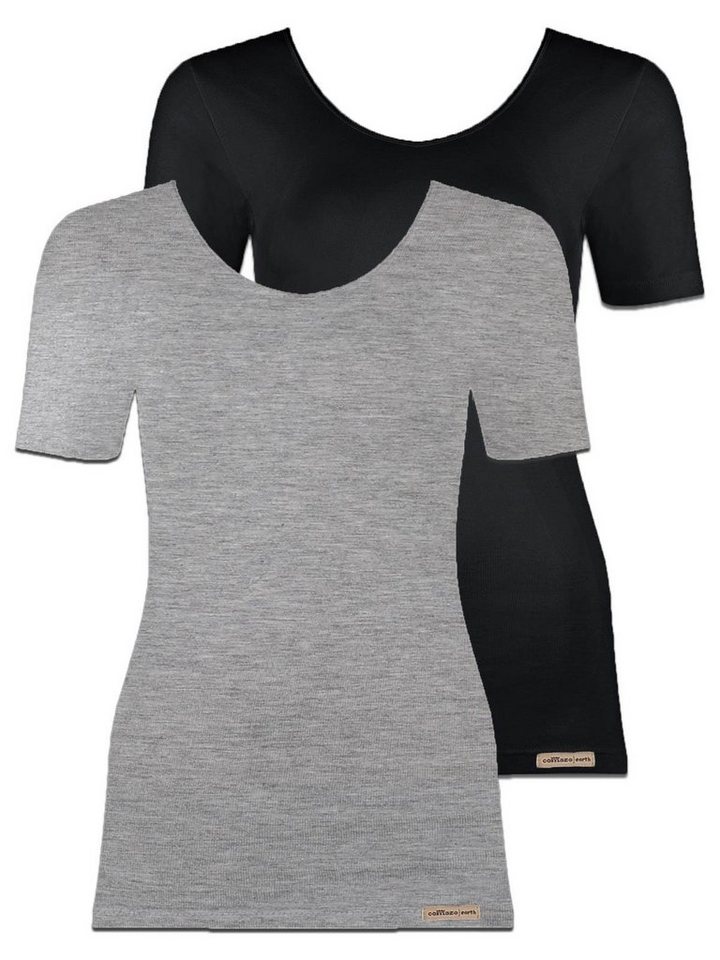 COMAZO Unterhemd 2er Pack Damen T-Shirt 2764 (Stück, 2-St) Vegan von COMAZO