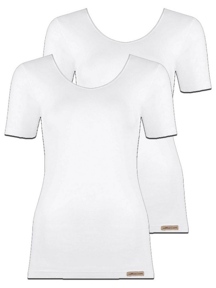 COMAZO Unterhemd 2er Pack Baumwoll Damen Shirt Unterhemd (Stück, 2-St) Vegan von COMAZO