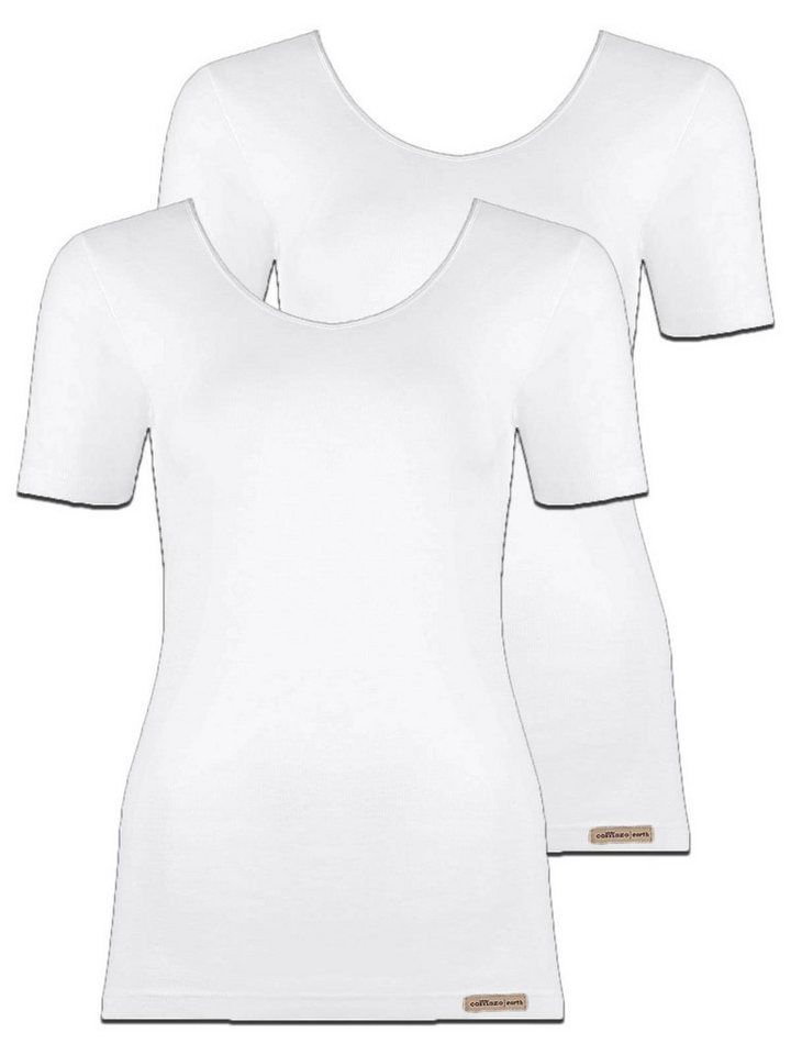 COMAZO Unterhemd 2er Pack Damen T-Shirt 2764 (Stück, 2-St) Vegan von COMAZO