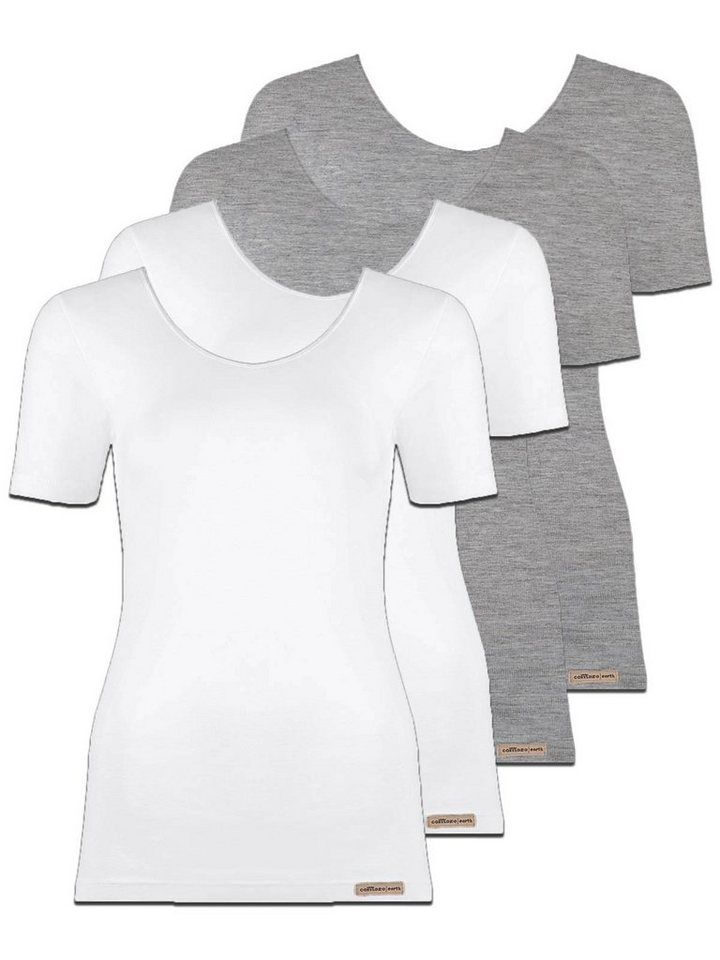COMAZO Unterhemd 4er Pack Baumwoll Damen Shirt Unterhemd (Spar-Set, 4-St) Vegan von COMAZO