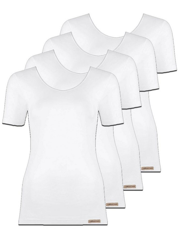 COMAZO Unterhemd 4er Pack Baumwoll Damen Shirt Unterhemd (Spar-Set, 4-St) Vegan von COMAZO