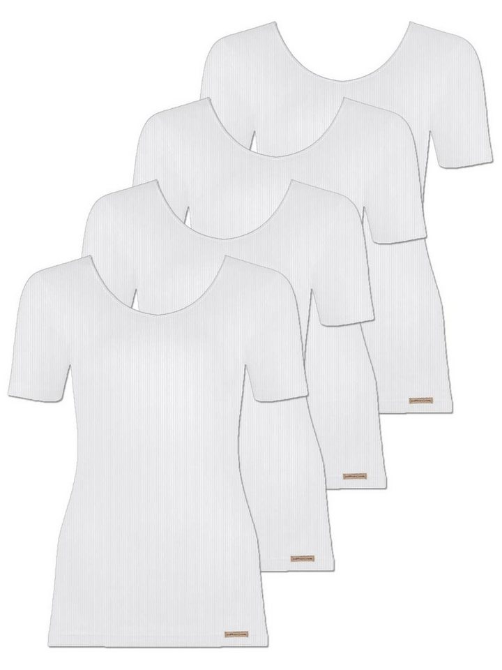 COMAZO Unterhemd 4er Pack Damen Baumwoll Shirt (Spar-Set, 4-St) Vegan von COMAZO