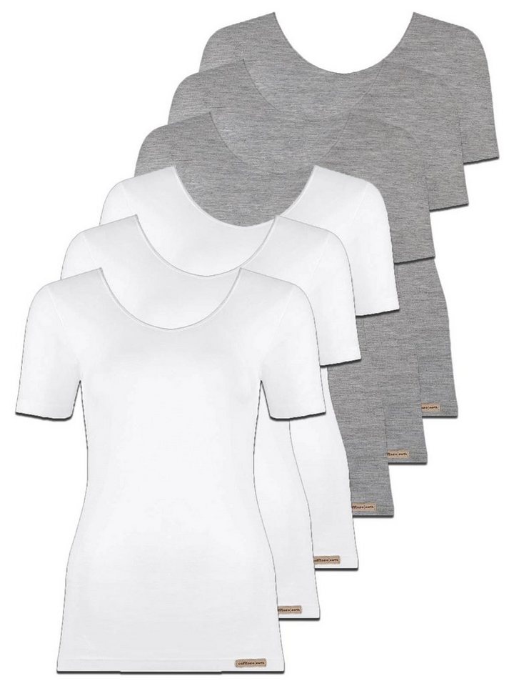 COMAZO Unterhemd 6er Pack Baumwoll Damen Shirt Unterhemd (Packung, 6-St) Vegan von COMAZO