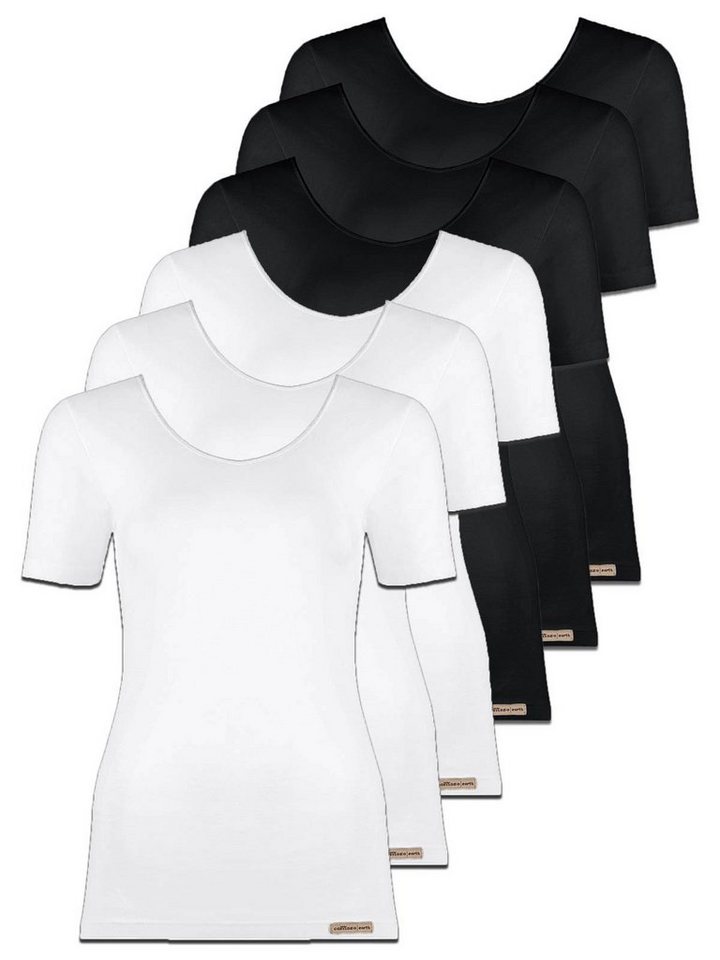 COMAZO Unterhemd 6er Pack Baumwoll Damen Shirt Unterhemd (Packung, 6-St) Vegan von COMAZO