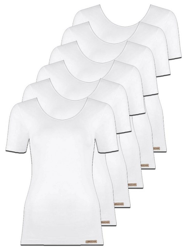 COMAZO Unterhemd 6er Pack Baumwoll Damen Shirt Unterhemd (Packung, 6-St) Vegan von COMAZO