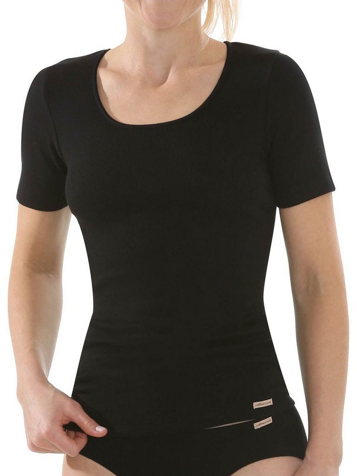 COMAZO Unterhemd Damen Baumwoll Shirt 1/4 Arm (Stück, 1-St) Vegan von COMAZO