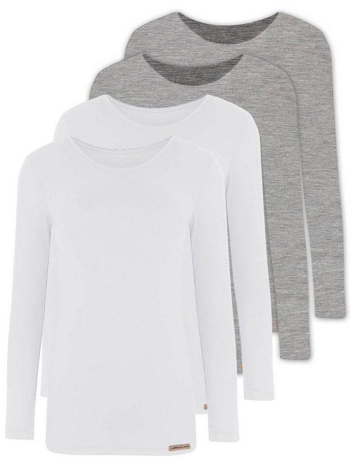 COMAZO Unterziehshirt 4er Pack Damen Langarm Shirt 2764 (Spar-Set, 4-St) Vegan von COMAZO