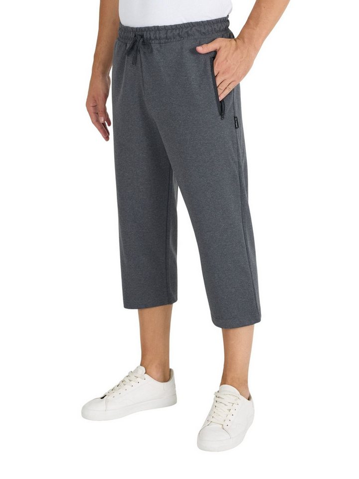 COMEOR 3/4-Sweathose Herren Bermuda Capri Shorts 3/4 Sommerhosen mit Reißverschluss Mit Reißverschlusstaschen von COMEOR