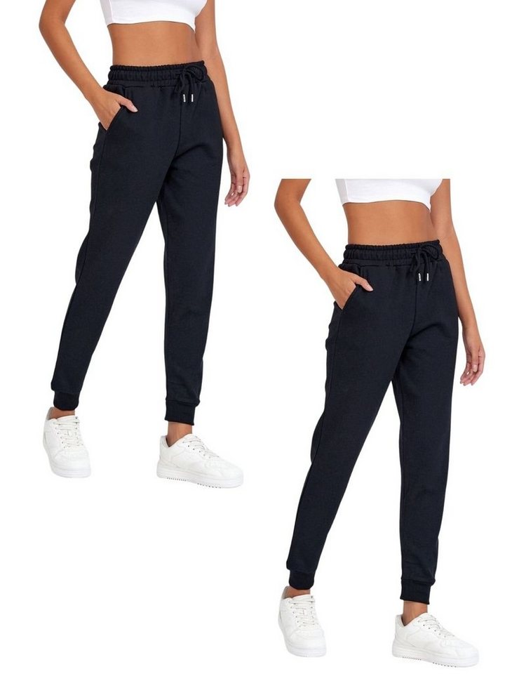 COMEOR Jogginghose Damen -Baumwolle Sporthose, Trainingshosen, Freizeithosen, Sweatpants (2-tlg) mit Regular Passform von COMEOR