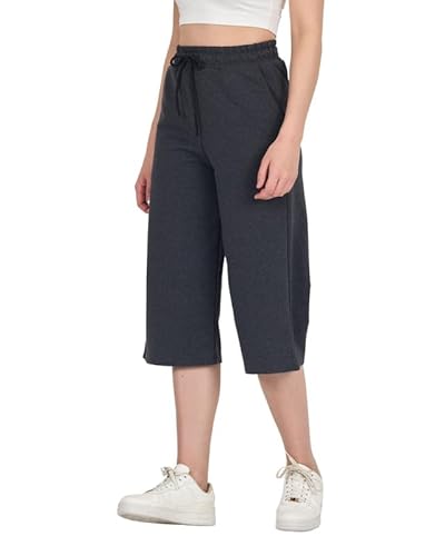 COMEOR Jogginghose Damen - Sporthose Lang Baumwolle Traininghose Lockere Sweatpants mit elastischem Bund und geradem Bein (Dunkelgrau M) von COMEOR