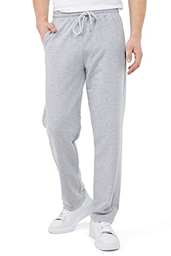 COMEOR Pantalones Hombre Casuales Algodón Pantalon Chandal Hombre Largo Con Ajustable Cordón Pantalones Deportivos Hombres Cintura Elástica Con Bolsillos (Gris Claro 4XL) von COMEOR