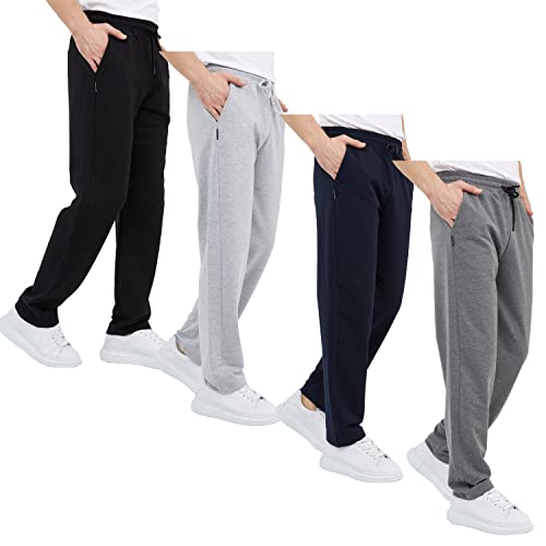 COMEOR Herren Jogginghose Baumwolle Sweathose - Lange Sport Hose - Jogger Trainingshose, Relaxing Hose in Schwarz, Dunkelgrau, Grau und Navy - M von COMEOR