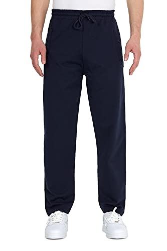 COMEOR Jogginghose Herren Baumwolle Trainingshose - mit Reißverschlusstaschen Sporthose Jogginghosen Männer Jogger | Jungen Freizeithose (Dunkelblau, M) von COMEOR