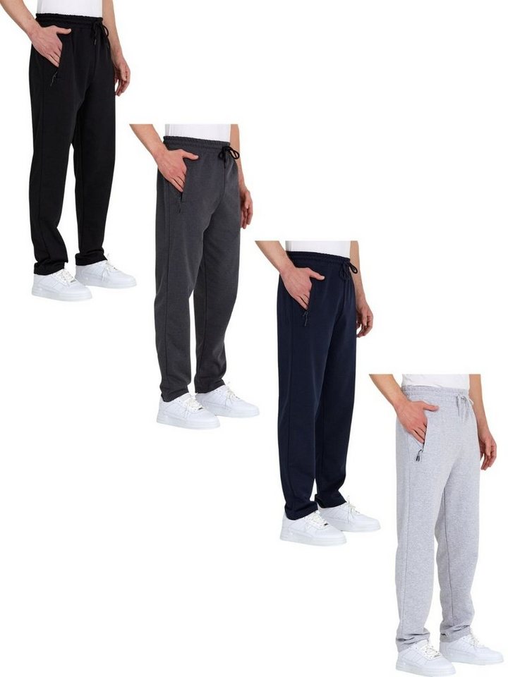 COMEOR Jogginghose Trainingshose Sporthose Herren Baumwollmischung (4-tlg) mit Reißverschluss von COMEOR