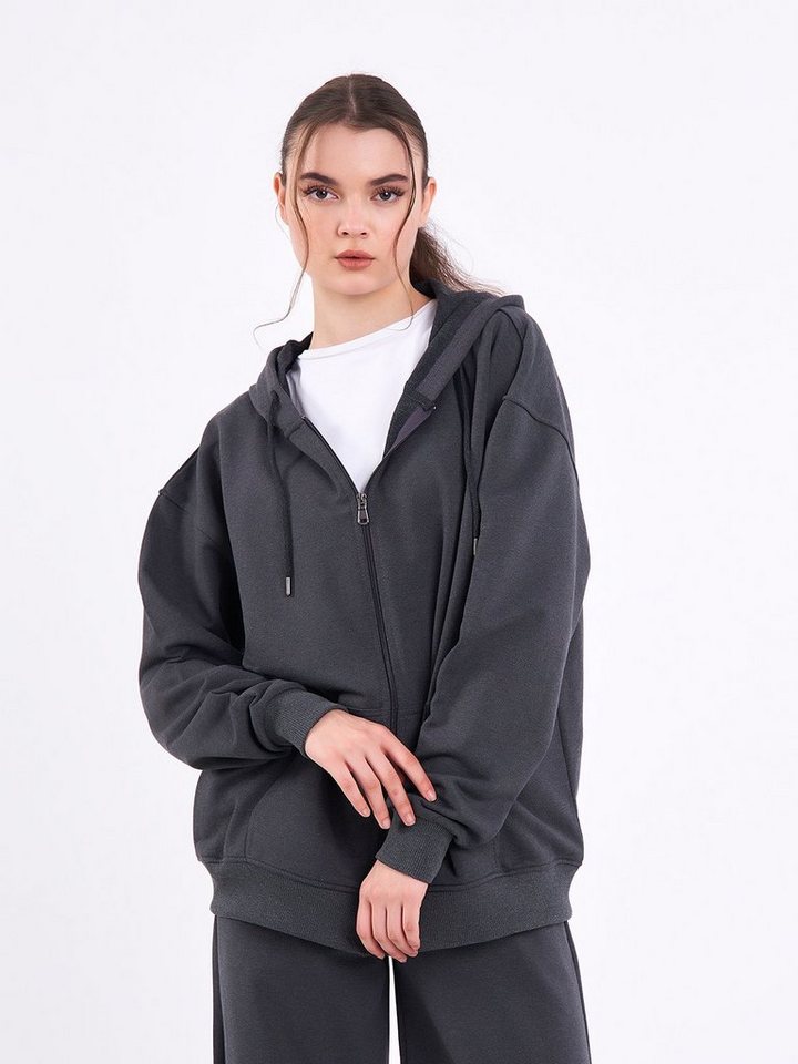 COMEOR Kapuzensweatjacke Damen Bequeme Baumwoll-Hoodie-Jacke Kapuzensweatshirt mit durchgehendem Reißverschluss von COMEOR