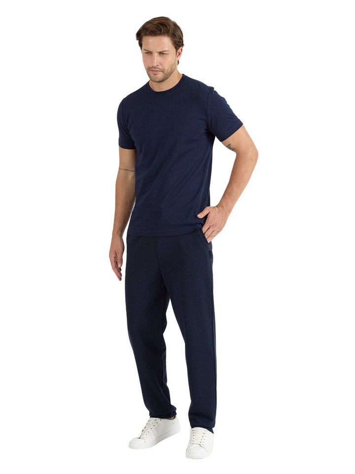 COMEOR Pyjama COMEOR Herren Pyjama Set 2-teilig – Kurzarm T-Shirt & lange Hose mit elastischem Bund, 2-teiliges Set, mit Seitentaschen von COMEOR
