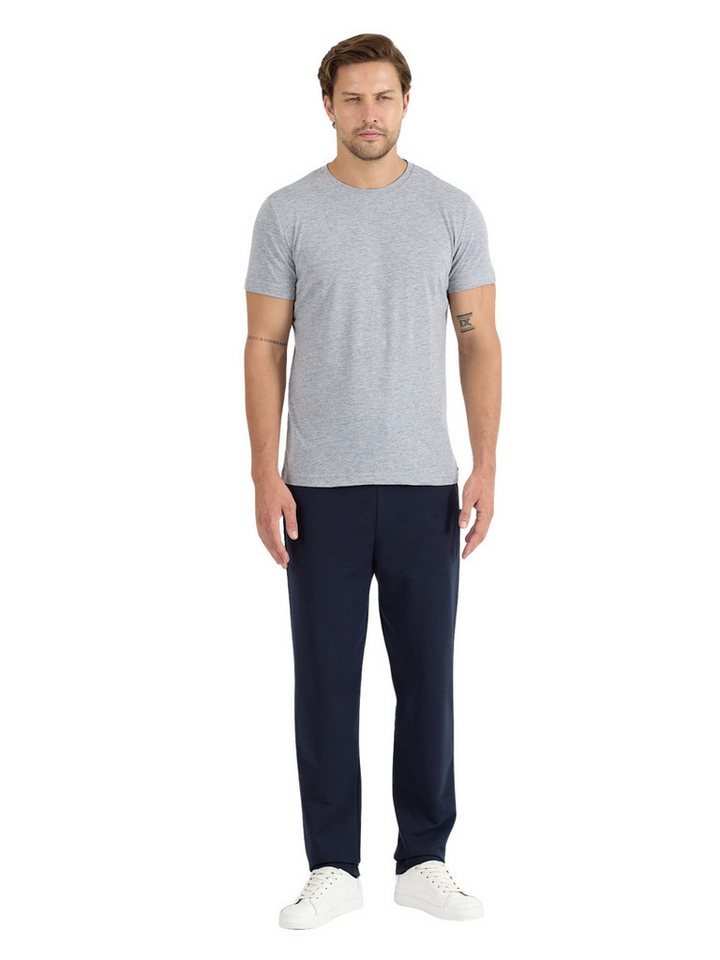 COMEOR Pyjama COMEOR Herren Pyjama Set 2-teilig – Kurzarm T-Shirt & lange Hose mit elastischem Bund, 2-teiliges Set, mit Seitentaschen von COMEOR