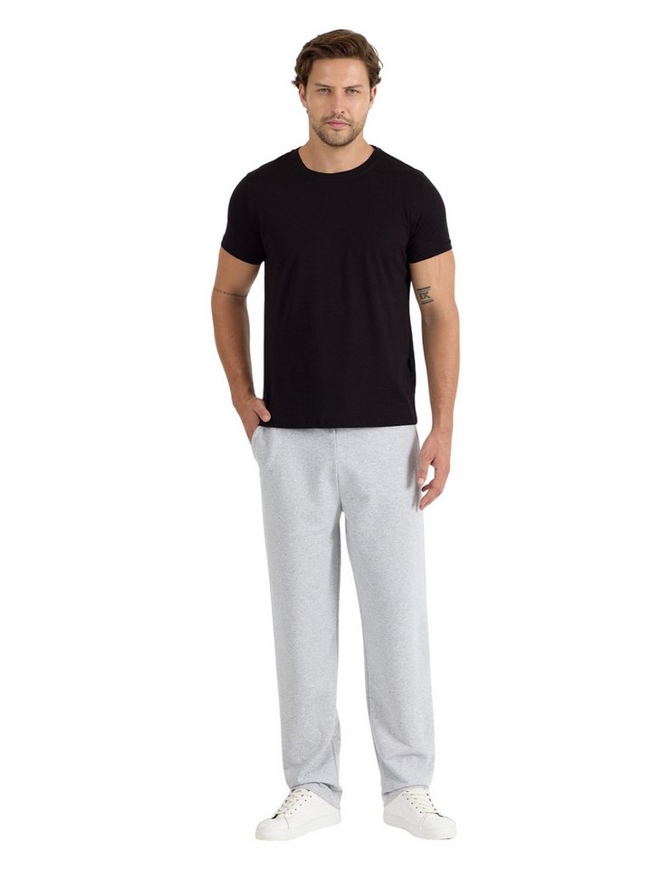 COMEOR Pyjama COMEOR Herren Pyjama Set 2-teilig – Kurzarm T-Shirt & lange Hose mit elastischem Bund, 2-teiliges Set, mit Seitentaschen von COMEOR