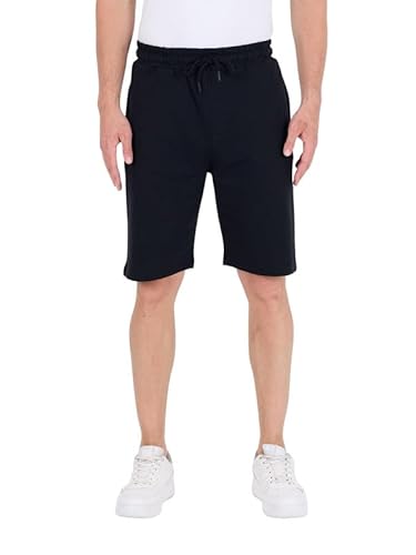 COMEOR Shorts Herren mit Reißverschluss - Baumwolle Kurze Hosen, Sporthose Kurz Männer Bermuda Jogginghose, Laufshorts Sommer Trainingshose (Schwarz, 3XL) von COMEOR
