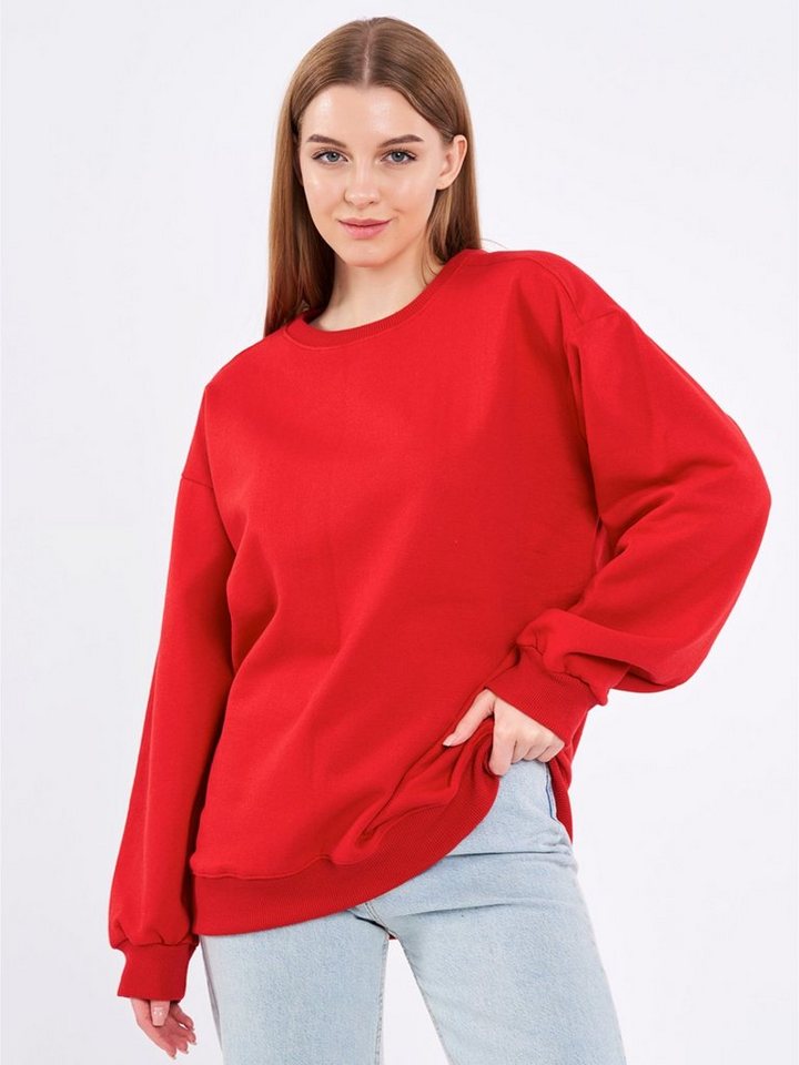 COMEOR Sweatshirt Damen Oversize Pullover Langarm Baumwolle von COMEOR