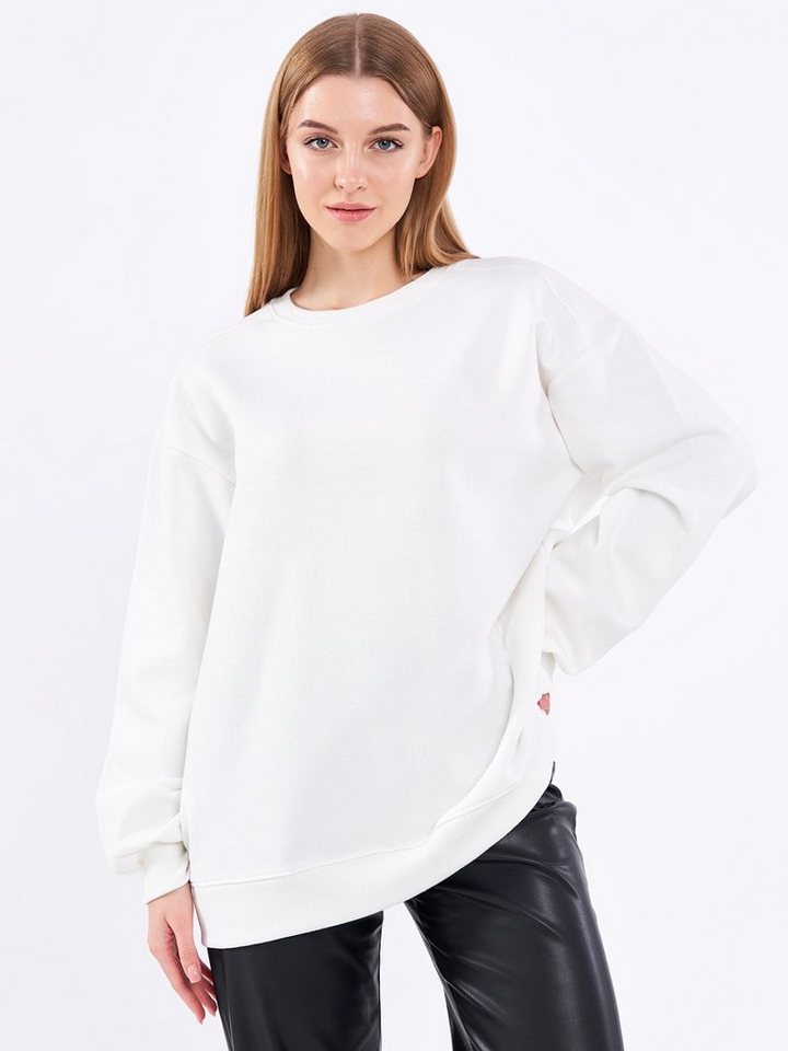 COMEOR Sweatshirt Damen Oversize Pullover Langarm Baumwolle von COMEOR