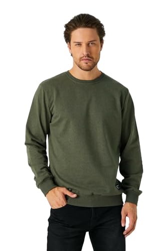 COMEOR Sweatshirt Herren Pullover Ohne Kapuze (Khaki L) von COMEOR