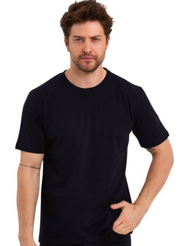 COMEOR T-Shirt Herren Basic T-Shirts Baumwolle (Packung, 1-tlg) mit gerader Ärmel Abschluss von COMEOR