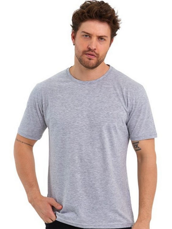 COMEOR T-Shirt Herren Basic T-Shirts Baumwolle (Packung, 1-tlg) mit gerader Ärmel Abschluss von COMEOR