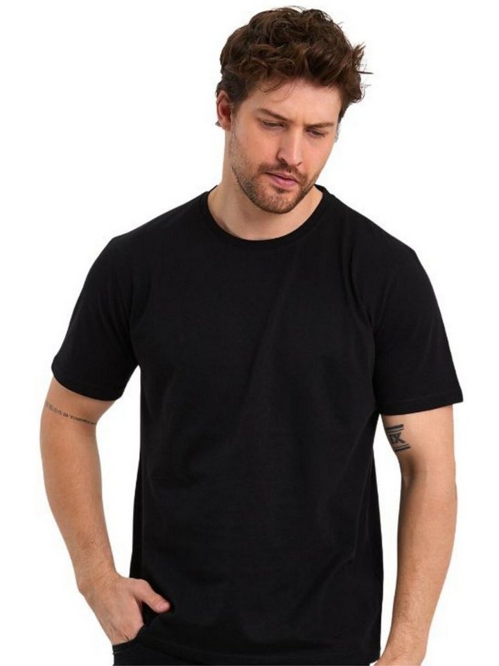 COMEOR T-Shirt Herren Basic T-Shirts Baumwolle (Packung, 1-tlg) mit gerader Ärmel Abschluss von COMEOR