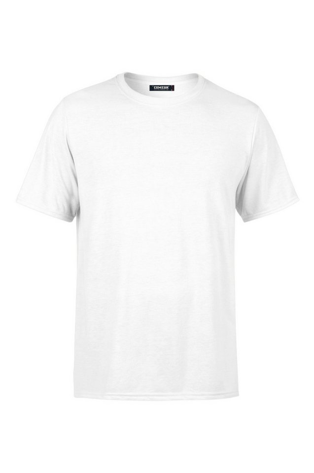 COMEOR T-Shirt Herren Basic T-Shirts Baumwolle (Packung, 1-tlg) mit gerader Ärmel Abschluss von COMEOR