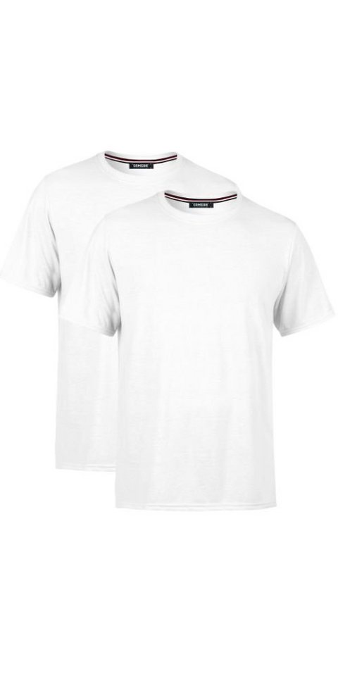 COMEOR T-Shirt Herren Basic T-Shirts Baumwolle (Packung, 2-tlg) mit gerader Ärmel Abschluss von COMEOR