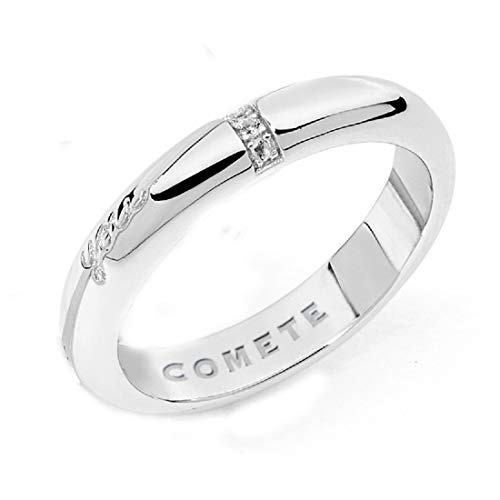 Comete Ehering Unisexschmuck aus 925er Silber mit weißen Topas Referenz: 105 M18F von COMETE GIOIELLI
