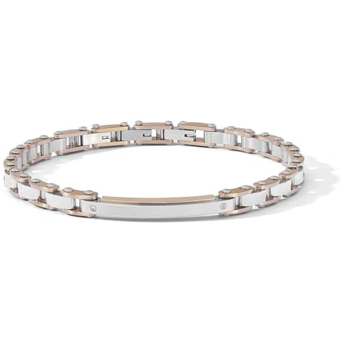 Herren-Armband von Cometen aus der Kollektion Suits. Armband aus Stahl mit PVD rosé und weißen Zirkonia. Die Referenz lautet: UBR 1238. Herren-Armband von Cometen aus der Kollektion Suits. Armband aus Stahl mit PVD rosé und weißen Zirkonia. Die Referenz lautet: UBR 1238. von COMETE GIOIELLI