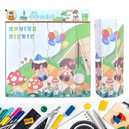 COMFOLIVING Aufrollbares Federmäppchen | Schreibwarenbox für Studenten, großes Federmäppchen, kreativ, Federmäppchen, ästhetisch für Kinder, Mädchen von COMFOLIVING