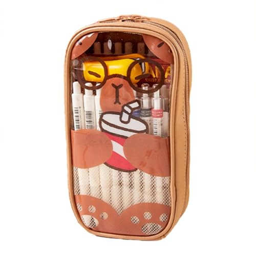 COMFOLIVING Capybara Federmäppchen,Klare Federmäppchen | Capybara Bleistift Organizer Schulbedarf,Desktop-Organisator, Stifttasche, ästhetische Stiftbeutel, Marker Tasche für Stifte und Radiergummi, A von COMFOLIVING