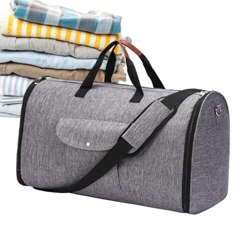 COMFOLIVING Garment Duffle Bag,Duffle Carry On Garment Bag | 2 in 1 Cabrio Wochenende Tasche - Carry On Cabrio Duffle Garment Bag für Männer - Hängen Sie Koffer Anzug Business Reisetasche, gray, se von COMFOLIVING