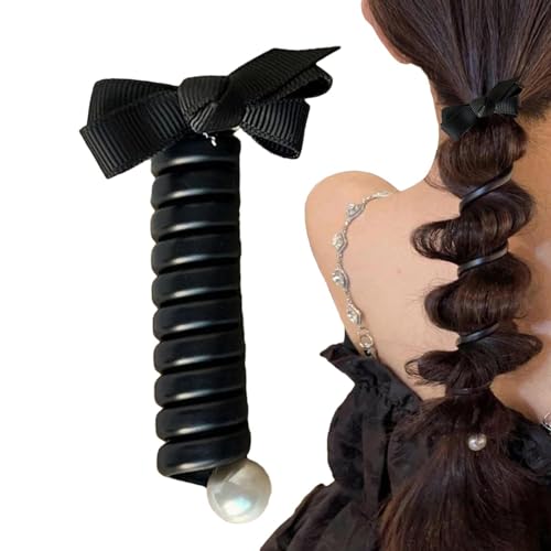 COMFOLIVING Spiral-Haarschleifen für Damen, Pferdeschwanzhalter mit Fliege, verhedderungsfreie Haarschleifen, elastische Haarschleifen, dehnbare Haarschleifen von COMFOLIVING