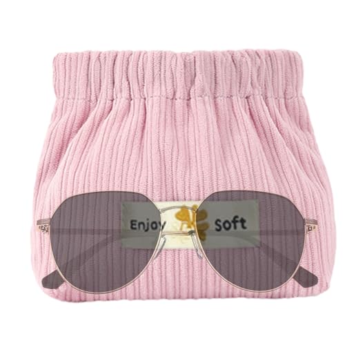 Cord-Make-up-Tasche, Kosmetiktasche für Damen, tragbare Make-up-Tasche mit elastischer Öffnung, modische niedliche Make-up-Tasche, multifunktionale Make-up-Tasche für Haarnadel, Stirnband, Schmuck von COMFOLIVING