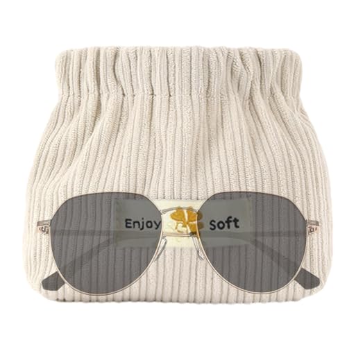 Cord-Make-up-Tasche, Kosmetiktasche für Damen, tragbare Make-up-Tasche mit elastischer Öffnung, modische niedliche Make-up-Tasche, multifunktionale Make-up-Tasche für Haarnadel, Stirnband, Schmuck von COMFOLIVING