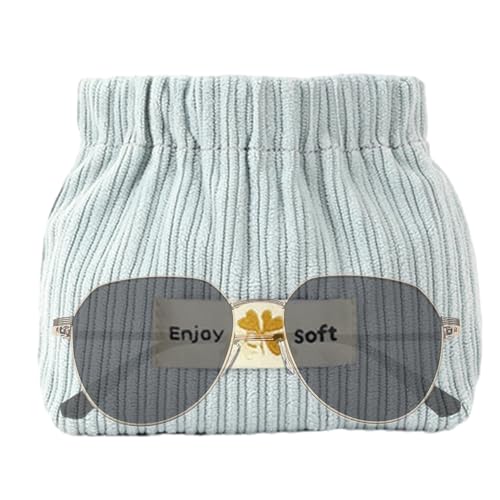 Cord-Make-up-Tasche, Kosmetiktasche für Damen, tragbare Make-up-Tasche mit elastischer Öffnung, modische niedliche Make-up-Tasche, multifunktionale Make-up-Tasche für Haarnadel, Stirnband, Schmuck von COMFOLIVING