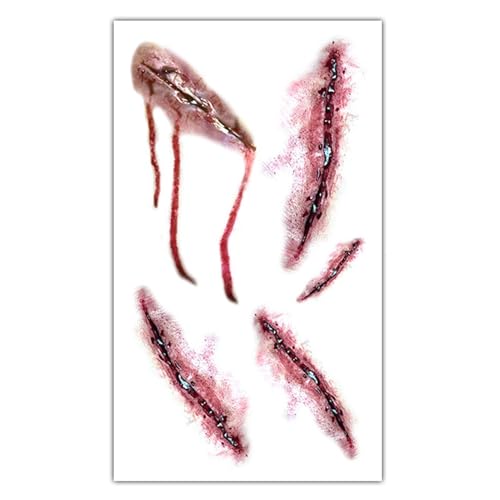 Halloween-Aufkleber, Simulation, Körper-Make-up-Dekoration, Gesichtsaufkleber, Streich-Requisiten | Halloween-Horror-Party-Aufkleber für Halloween-Cosplay-Party von COMFOLIVING