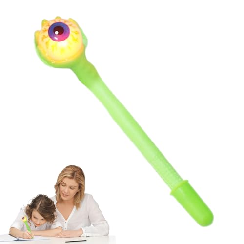 Leuchtender Augapfel-Stift – Streich-Spoof-Augapfel-Cartoon-Stift | Im Dunkeln Leuchtender Kugelschreiber | Mehrzweck-Schreibwarenstift Für Halloween-Feierlichkeiten | Halloween-Gelschreiber Für Motto von COMFOLIVING