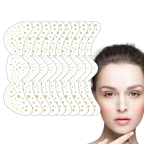 Make-up-Gesichtsaufkleber,Temporäre Make-up-Aufkleber Mit Fake-Spots - Glitzer-Gesichtsaufkleber Für Mädchen, 10 Stück Glitzer-Aufkleber, Glitzernde Sternenstaub-Make-up-Aufkleber, von COMFOLIVING