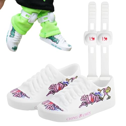 Skateboard - Finger Toys Skateboardschuhe | Breakdance Schuhe mit Fingern | Schreibtischspielzeug für Puppen | Finger-Roller-Schuhe | Fingerschuhe | Knieschoner von COMFOLIVING