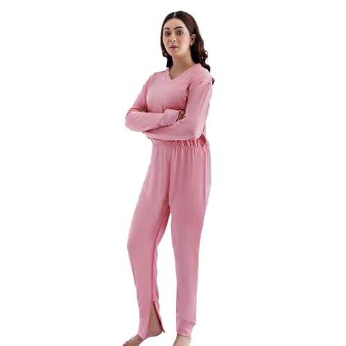 Hansop Pyjama Rücken- & Beinreißverschluss Nachthemd Langarm Overall Größe S M L XL XXL 3XL von Comfort & Care Apparel