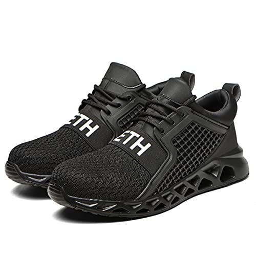 COMFOX Herren Damen Sicherheitsschuhe S3 Sportlich rutschfeste Arbeitsschuhe mit Stahlkappe Leichtgewich Breathable Schuhe von COMFOX