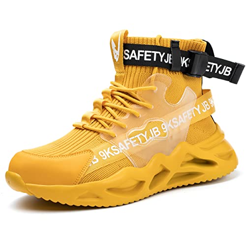 COMFOX Sicherheitsschuhe High Top Stahlkappe Sneaker Leicht Atmungsaktiv Arbeitsschuhe Sneaker zum Schutz Anti Slip Stiefel für Herren Damen, Gelb 40EU COMFOX Sicherheitsschuhe High Top Stahlkappe Sneaker Leicht Atmungsaktiv Arbeitsschuhe Sneaker zum Schutz Anti Slip Stiefel für Herren Damen, Gelb 40EU von COMFOX