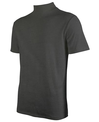 COMFREE T-Shirt Herren Rollkragen Kurzarm Casual Einfarbig Shirt Slim fit Baselayer Modal Tops Shirt Rollkragenshirt für Herbst und Winter Navy blau XXL von COMFREE