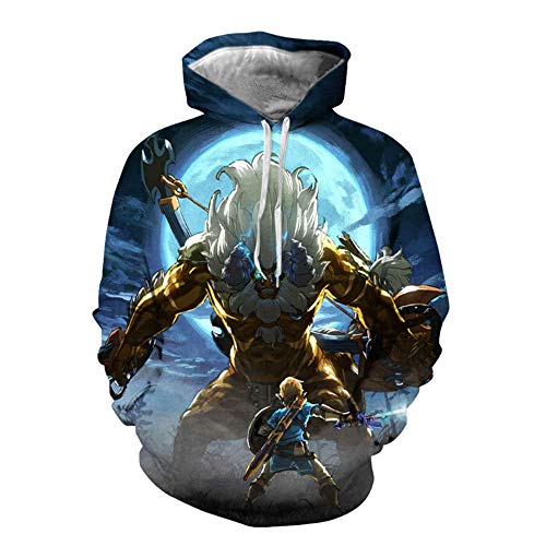 COMING Adult Link Cosplay Kostüm Breath of The Wild Hoodie Sweatshirt Herren Zipper Jacke (L, Color 14) von COMING