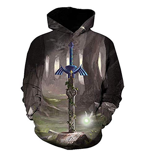 COMING Adult Zelda Cosplay Kostüm Breath of The Wild Link Hoodie Sweatshirt Herren Zipper Jacke (L, Color 17) von COMING